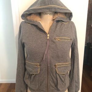 Marc By Marc Jacobs fur hoodie jacket sz S